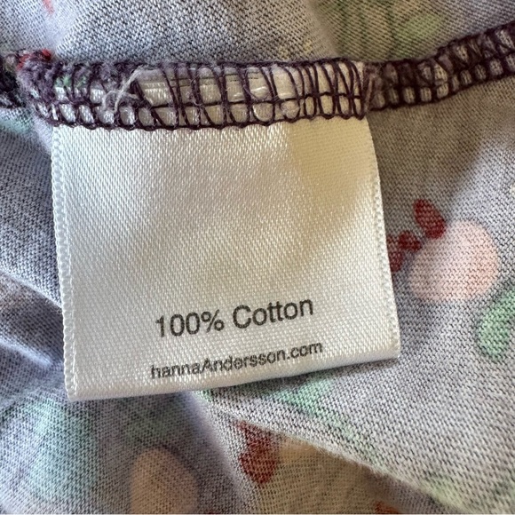 Hanna Andersson 140 Purple Floral Dress Cotton Tired 3/4 Sleeves Girls Size 8 - Picture 7 of 7